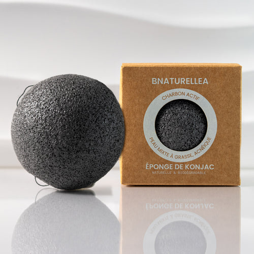 Eponge de Konjac charbon