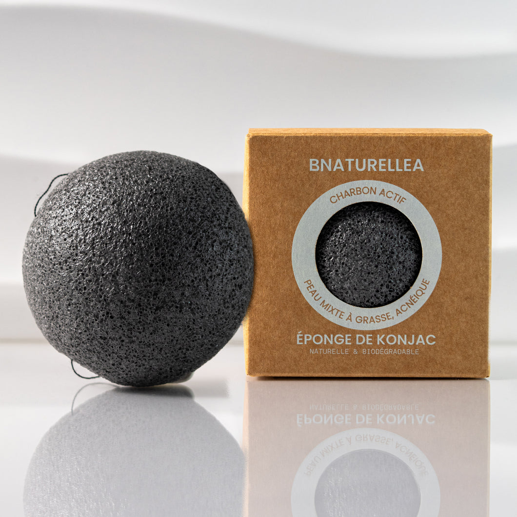 Eponge de Konjac charbon