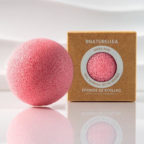 Eponge de Konjac argile rose